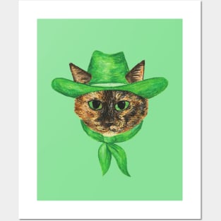 Tilly the cowgirl tortie cat Posters and Art